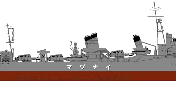 Корабль IJN Inazuma [Destroyer] - чертежи, габариты, рисунки
